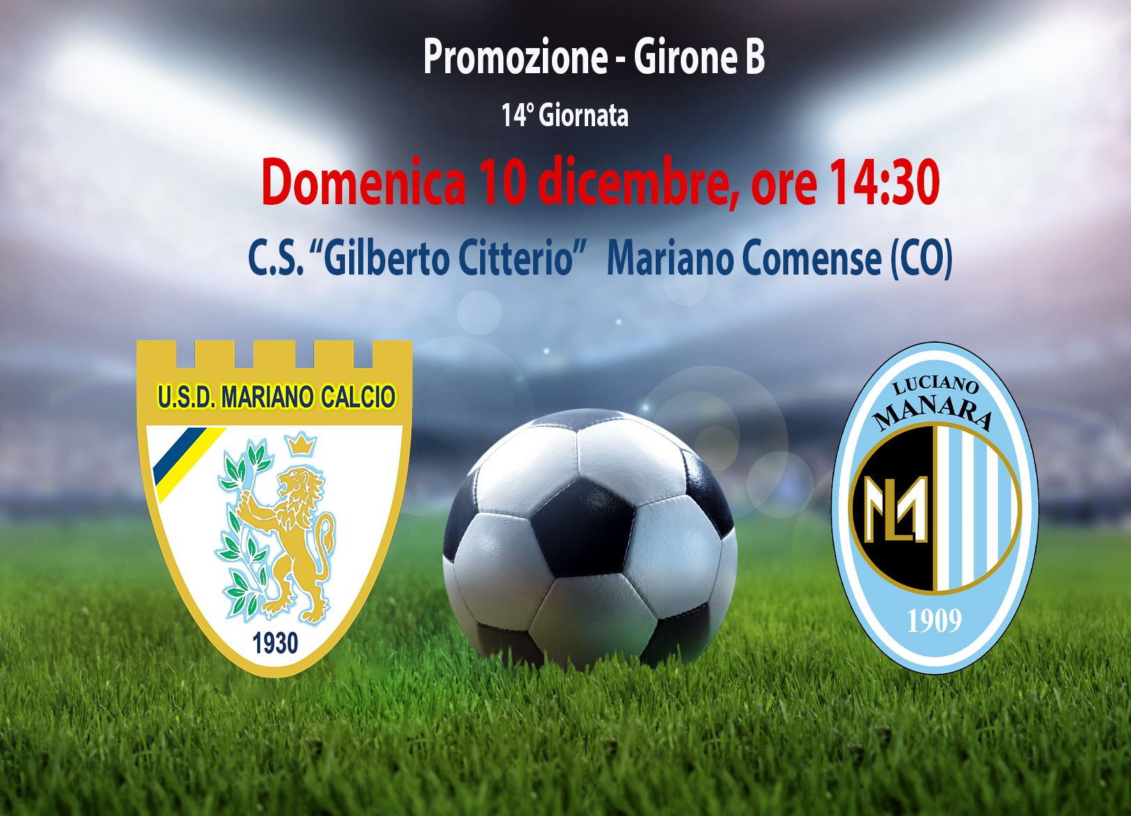 PROMOZIONE MARIANO MANARA